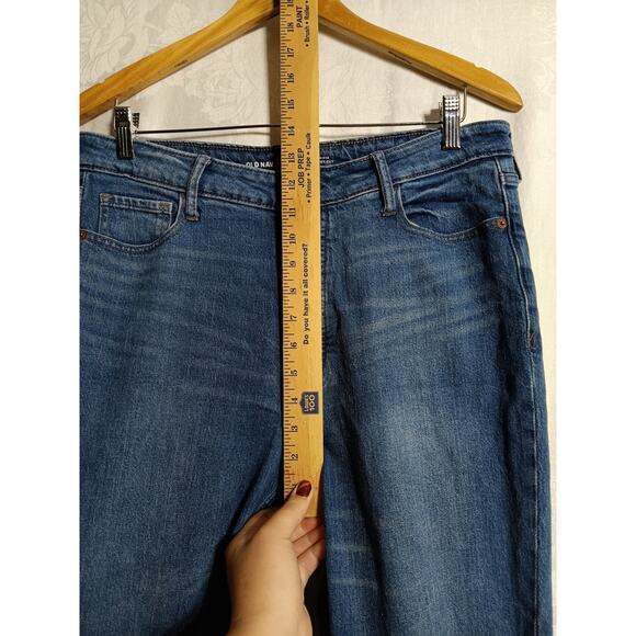 Old Navy Jeans 10 Extra High Rise Kicker Boot Cut Button Fly Secret Slim Pockets - Picture 6 of 14
